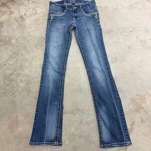 Amethyst Womens Jeans Size 3 Bootcut Embellished Flared Denim Pants